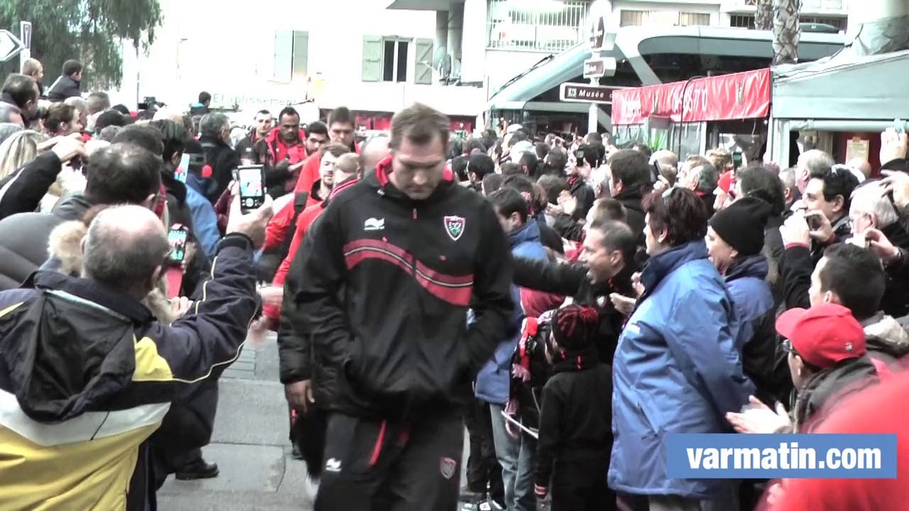 RCT-Biarritz: l'arrivée des Toulonnais à Mayol