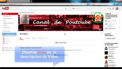 diseño canal youtube con GIMP