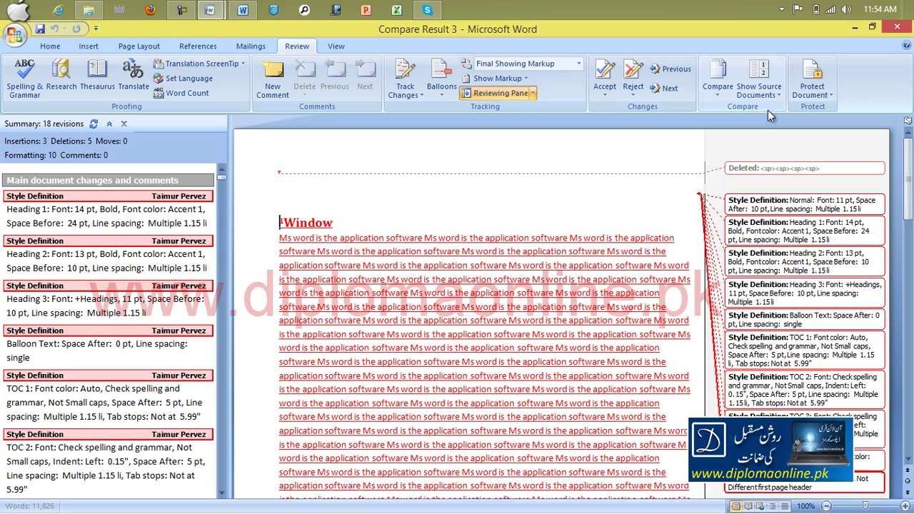 MS Words Lesson 21