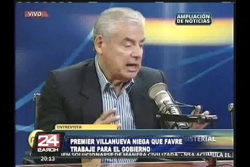 Premier Villanueva niega relación contractual entre Gobierno y Luis Favre