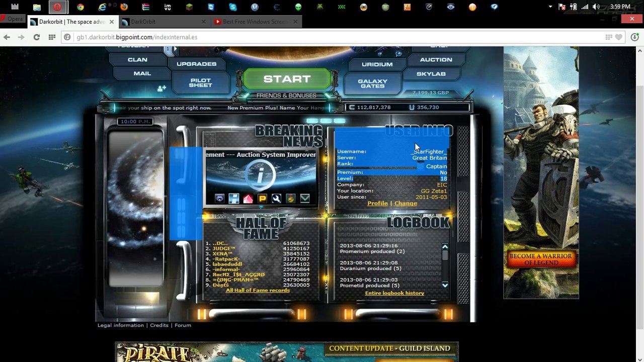 PlayerUp.com - Buy Sell Accounts - Darkorbit Elite Account For Sale 2013