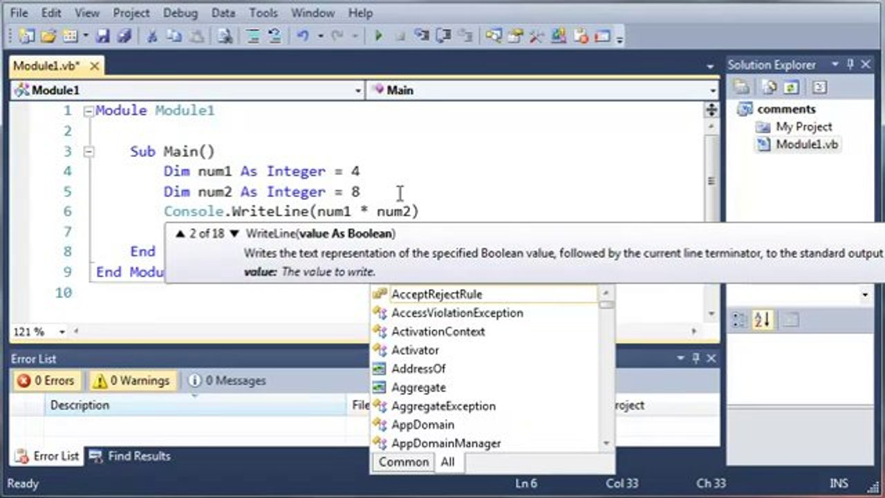 009 - Math Operators inside vb.net