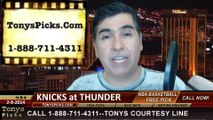 Oklahoma City Thunder vs. New York Knicks Pick Prediction NBA Pro Basketball Odds Preview 2-9-2014