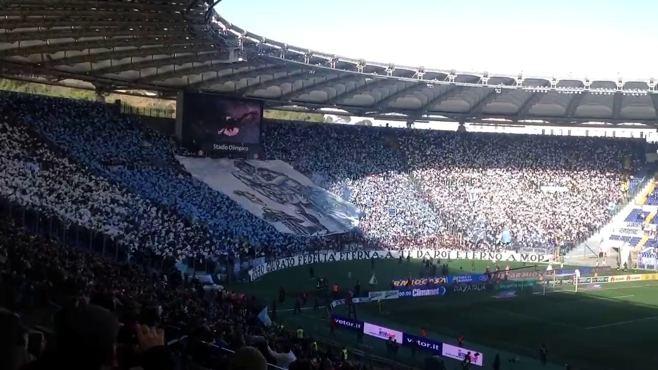 COREOGRAFIA CURVA NORD LAZIO-ROMA 9 FEBBRAIO 2014