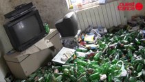 Un appartement rempli de canettes de bières