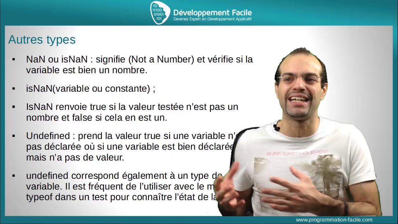 Decouvrez les constantes les types number boolean string avec JavaScript