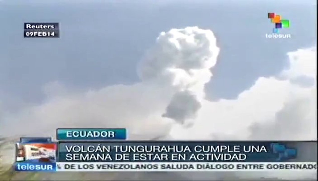 Sigue alerta en Ecuador por erupción del volcán Tungurahua