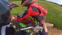 Dirt Bike Collision! - Rider Wipes Out His Dad!