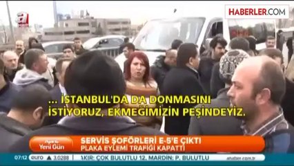 Plaka Eylemi Trafiği Kapattı