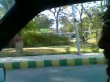 Driving on the street of beautiful gulshan e hadeed