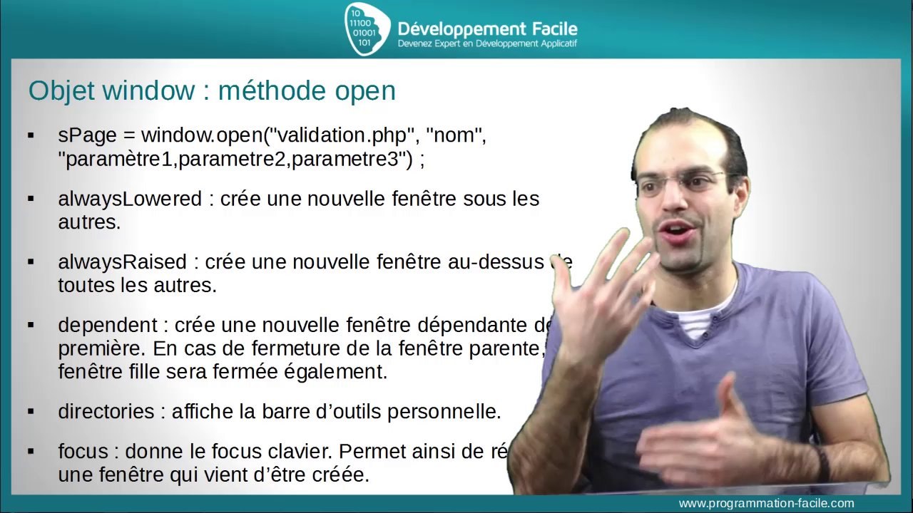 Utilisez toutes les informations de l objet windows avec JavaScript