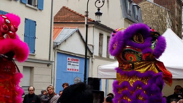 Nouvel an chinois à Puteaux, danse du lion