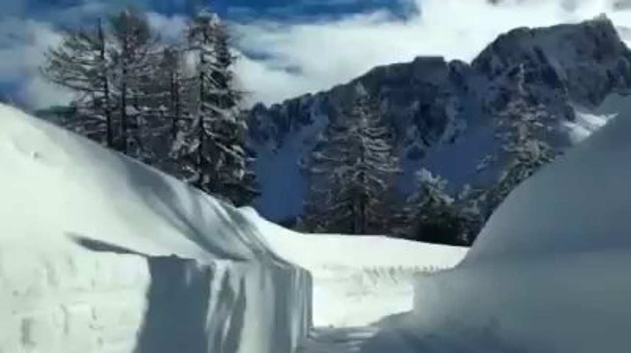 Heavy Snow Blocks Dolomite Mountain Passes