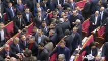 MPs fight in Ukraine parliament