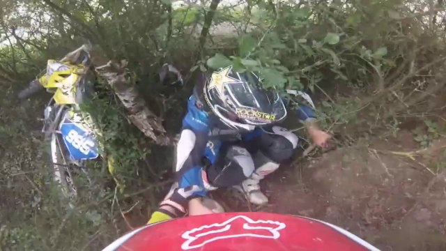 RIDER GETS EATEN BY TREES! GoPro crf 250 vs rm 125 CRASH
