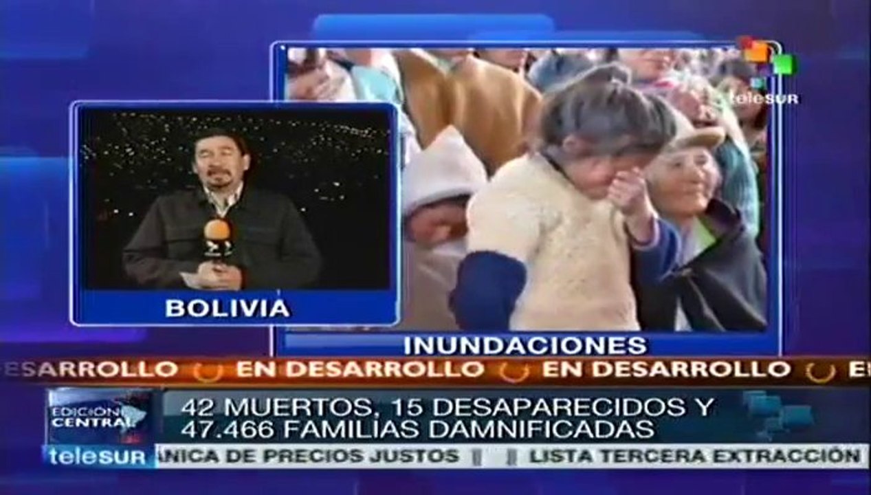 Lluvias no dan tregua a Bolivia, la ayuda se intensifica