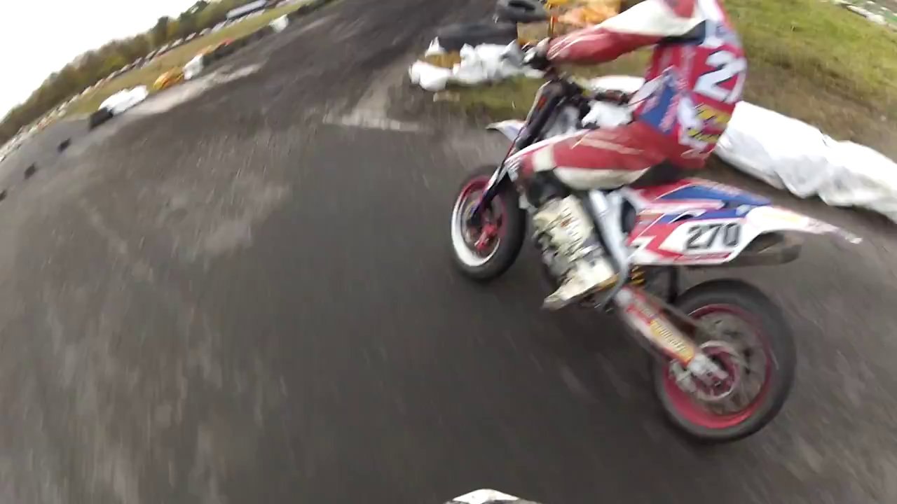 Supermoto Big Slide Out Motorcycle CRASH - Open Elite Final At Three Sisters