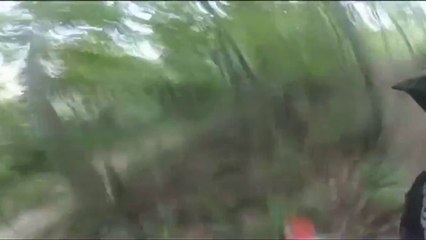 CR85 Dirt Bike Looses Control And Crashes Into Trees!