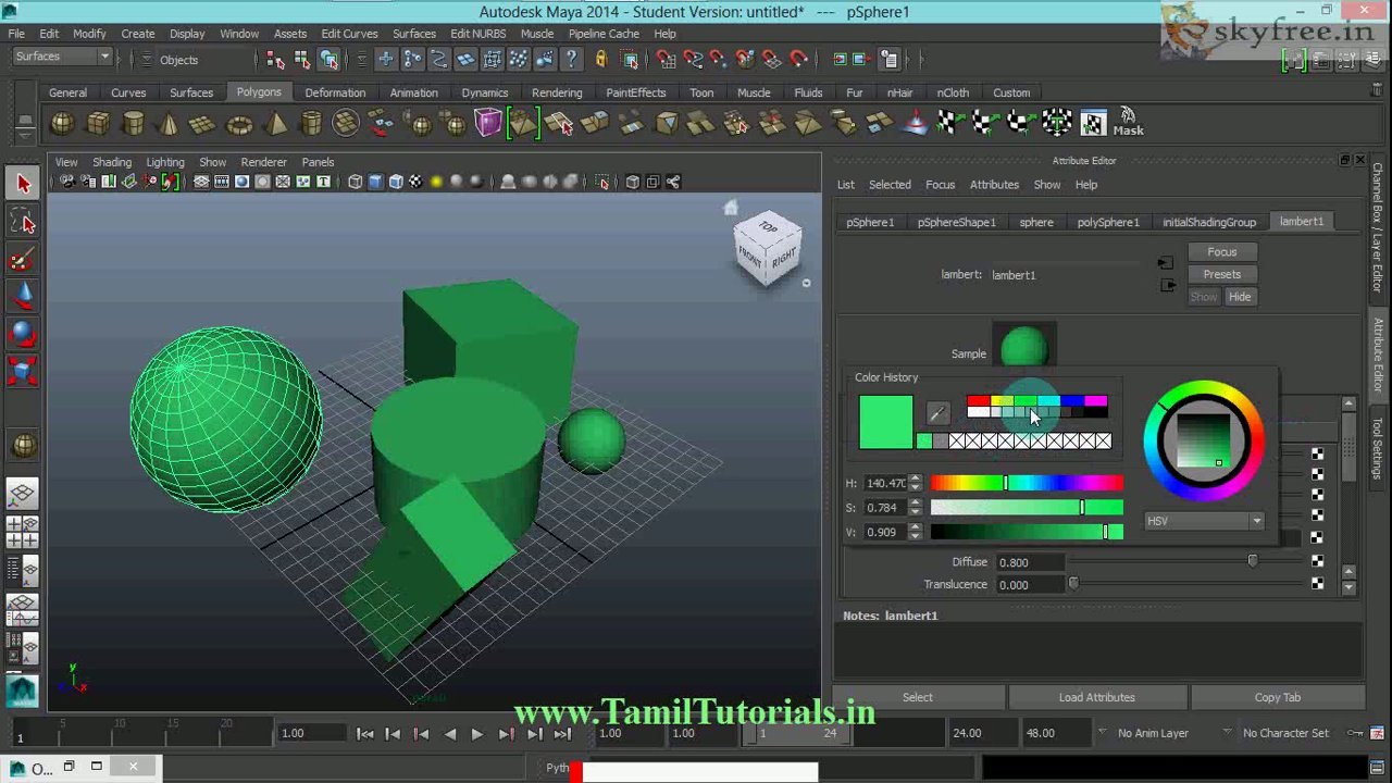 Maya Tutorials in Tamil 21. Attribute Editors Part 1