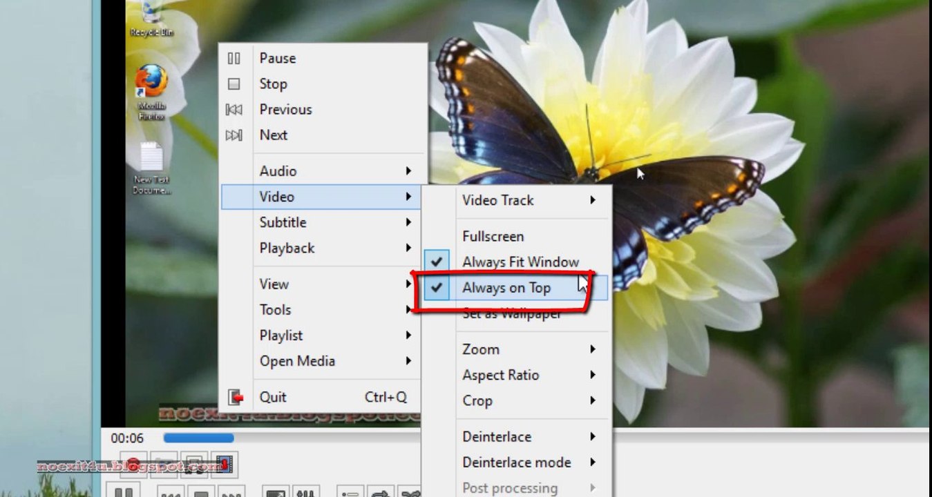 ENABLE ALWAYS ON TOP OPTION IN VLC MEDIA PLAYER