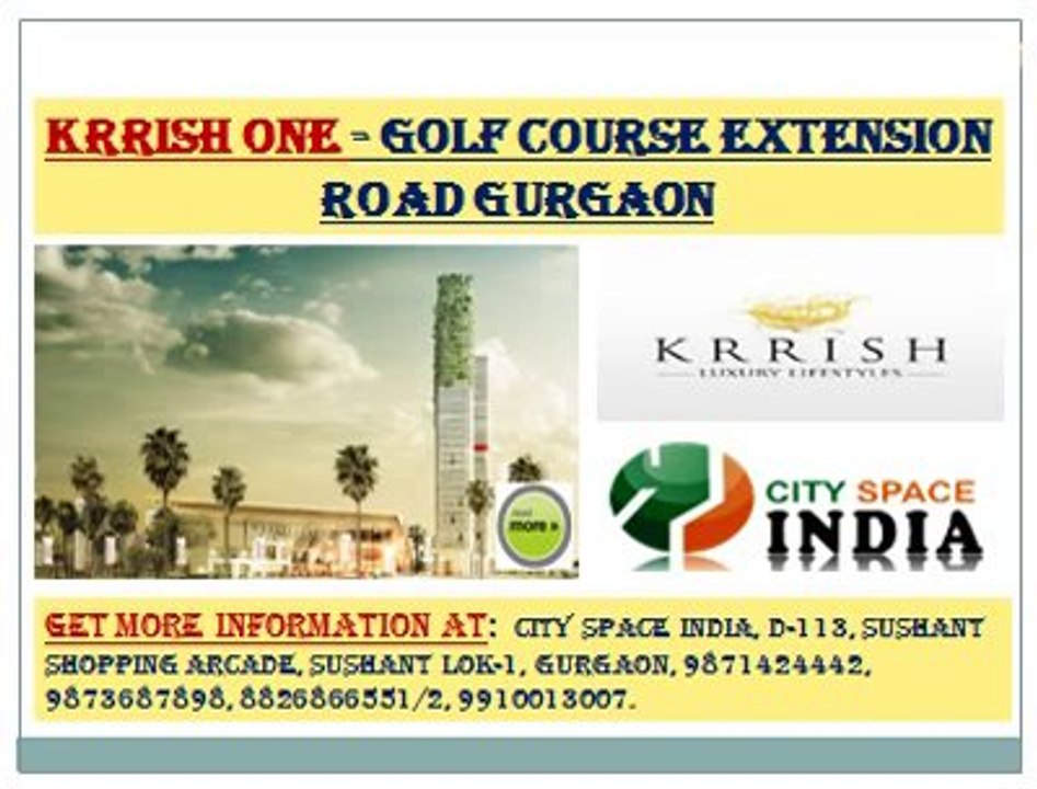 Krrish one soft launch(@)9871424442(@)retail shops gurgaon sec 66