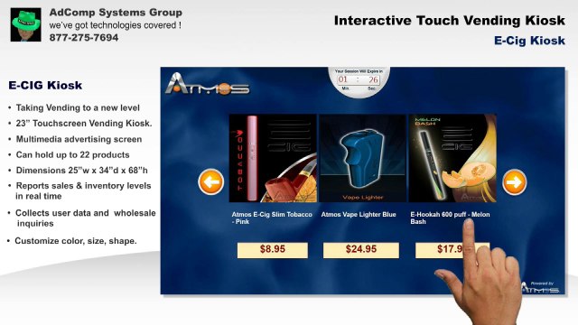Touch Vending Kiosk Software - E-Cig Kiosk