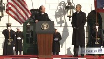 Discours lors de la cérémonie d’accueil à la Maison Blanche