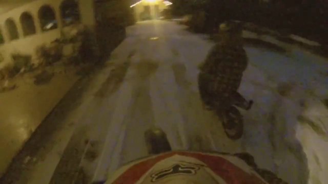 GoPro HD Dirt Bike Drifting in Snow Crash