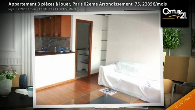 Appartement 3 pièces à louer, Paris 02eme Arrondissement 75, 2285€/mois