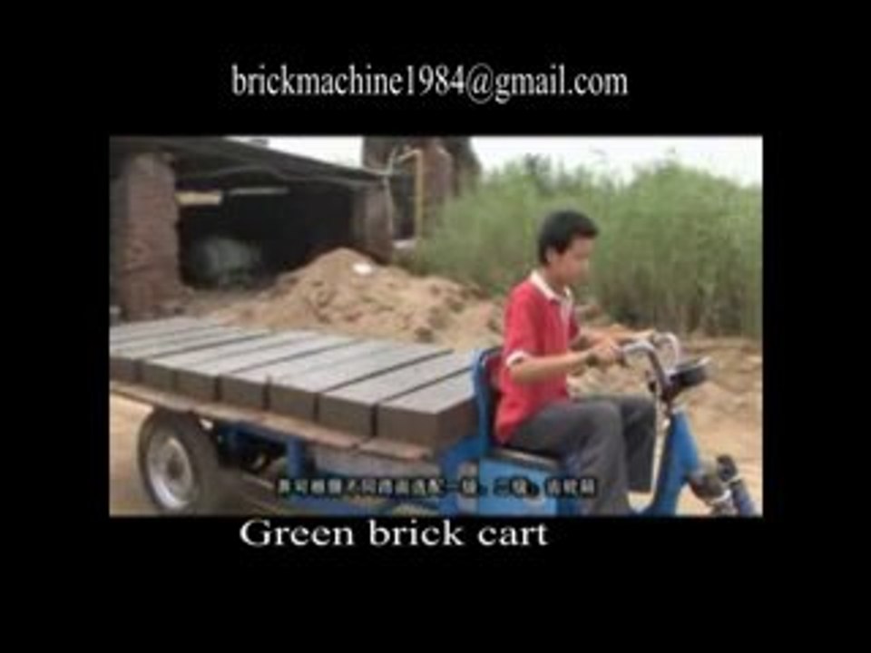 Green brick cart in nature dry brick factory