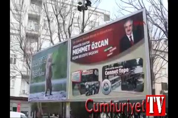 Keşan'da ayılı ilginç afiş görenleri şaşırtıyor