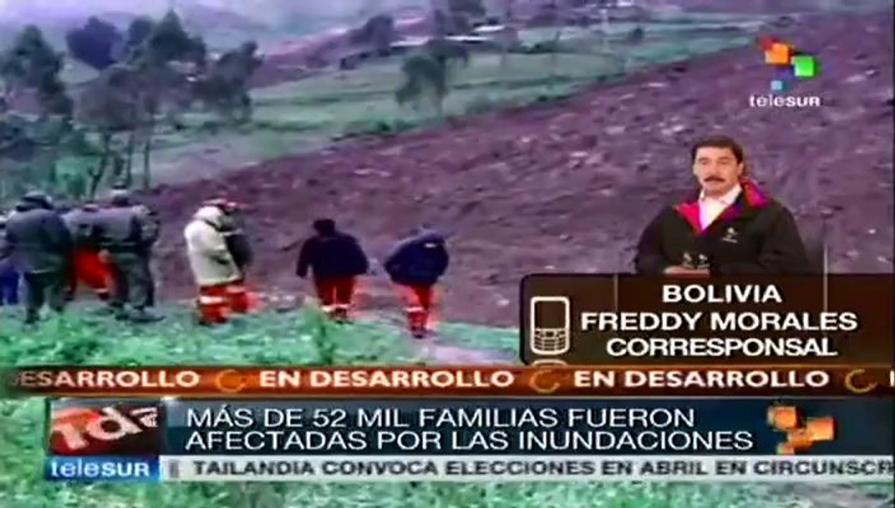 Hay 46 muertos y 52 mil familias afectadas por inundaciones en Bolivia