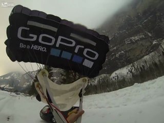 Insane base jump with nearly 0 visibility