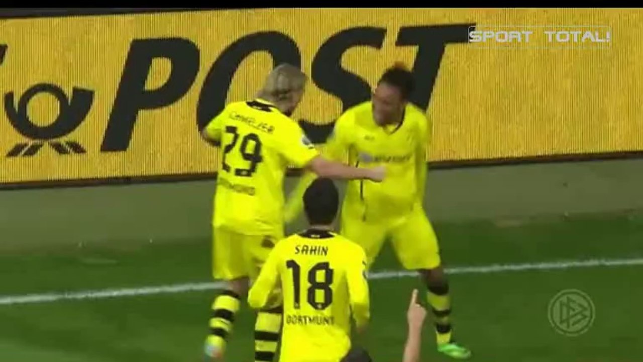 Aubameyang köpft Dortmund ins Halbfinale