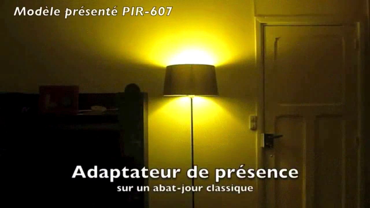 Détecteur de mouvement sur abat-jour - culot E27 - 240° de détection
