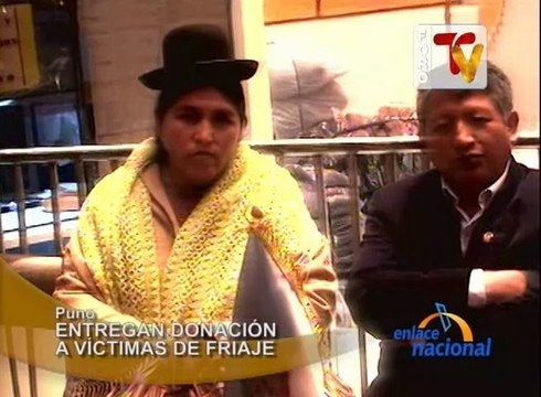 Una donación de más de seis toneladas de víveres, así como kits de ropa de abrigo para damnificados por el friaje fue entregado por una comisión del Congreso de la república.