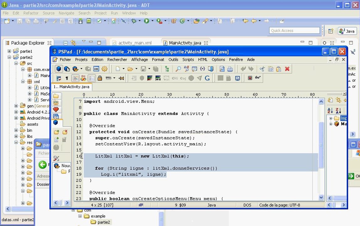 Apprentissage développement Android - Amap Lalande - partie2 - Gestion des données