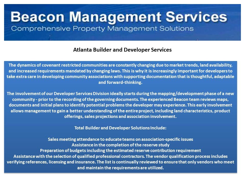 Beacon Management Services : Atlanta property management companies