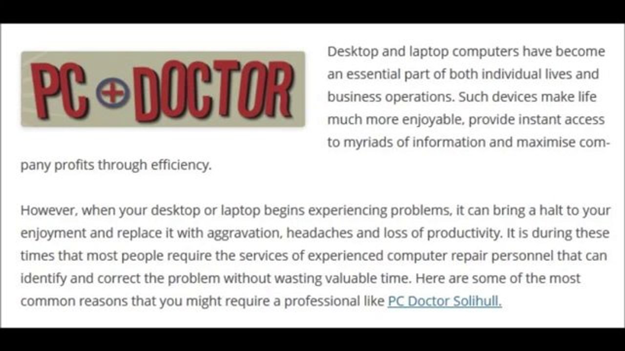 PC Doctor Solihull - Computer repair specialists