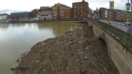 Drone Captures River Severn in Flood Around Worcester