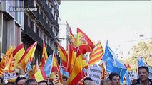 Miles de personas apoyan la convocatoria de 'Som Catalunya, Somos España'