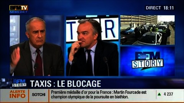BFM Story: Nouvelle manifestation des chauffeurs de taxi contre la concurrence déloyale des Voitures de Tourisme avec Chauffeur - 10/02