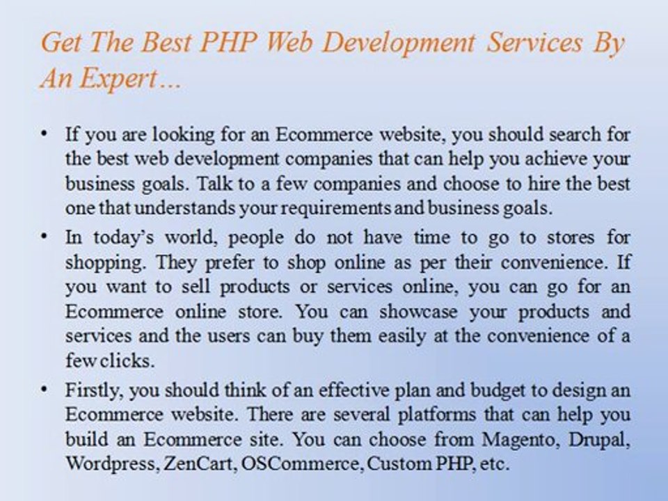 Get the best PHP web development services by an expert