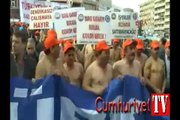 İşçilerden Bakan Çelik'e yarı çıplak protesto: Ey Faruk!