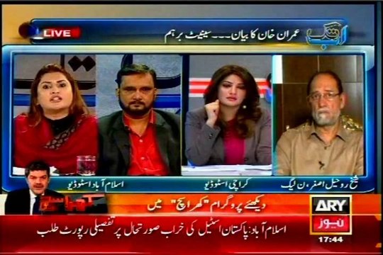 ARY Ab Tak Sadaf Abdul Jabbar with MQM Asif Husnain (13 Feb 2014)