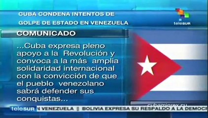 Cuba se solidariza con Venezuela y condena violencia de la derecha
