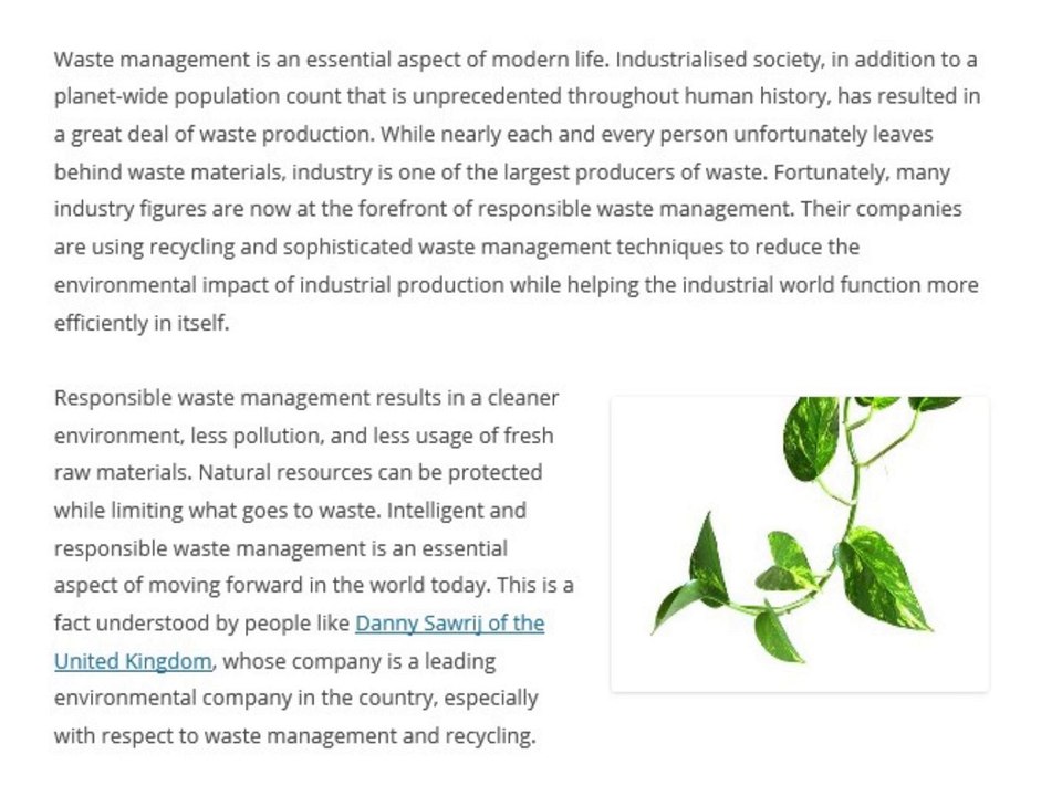 Waste Management  | Danny Sawrij