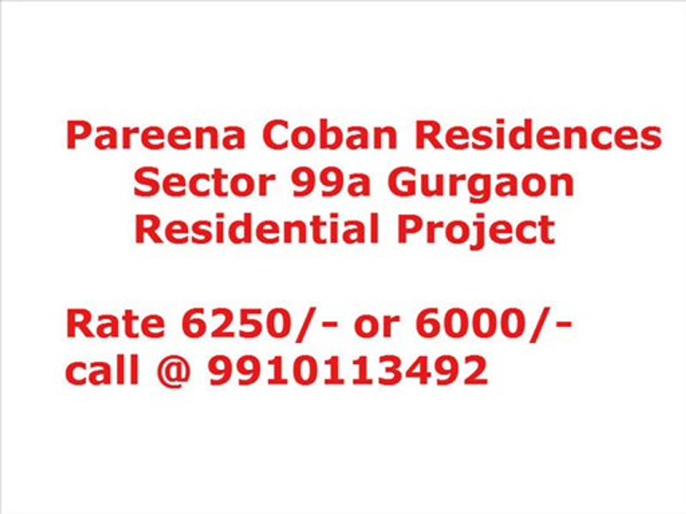 pareena coban residences 8800264~389 kalra realtors gurgaon