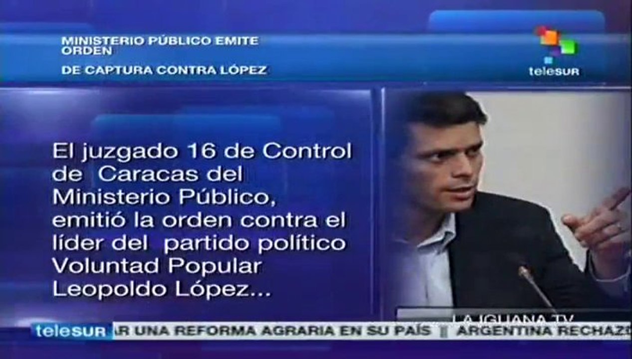 Venezuela: Emitien orden de captura contra el opositor Leopoldo López