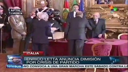 Primer ministro de Italia presentará su renuncia mañana viernes